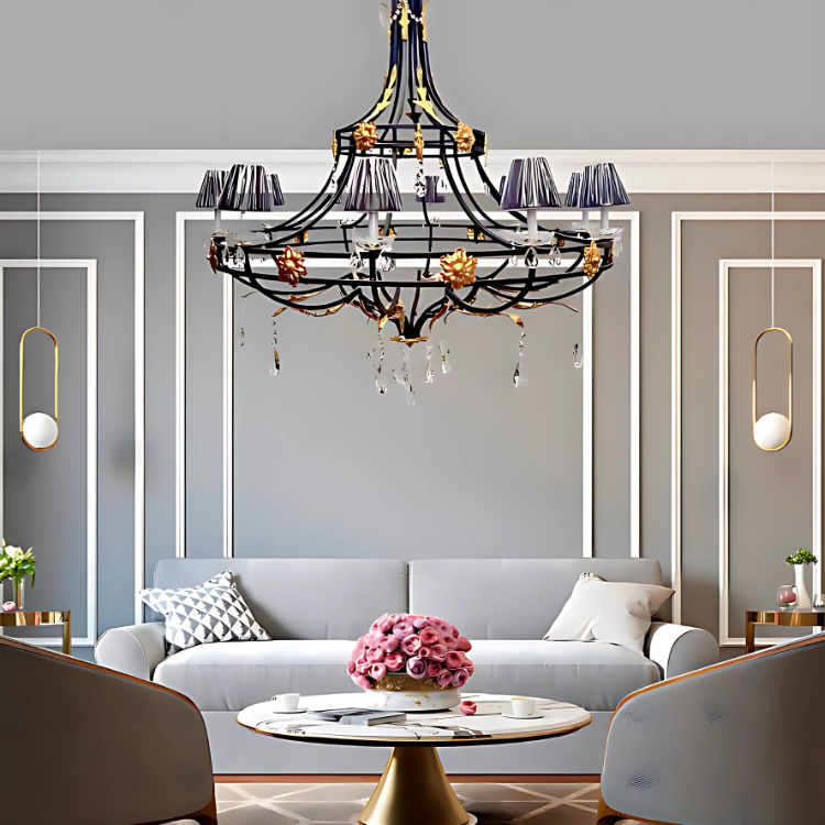 Candil de hierro con cristal Palazzo - candiles modernos