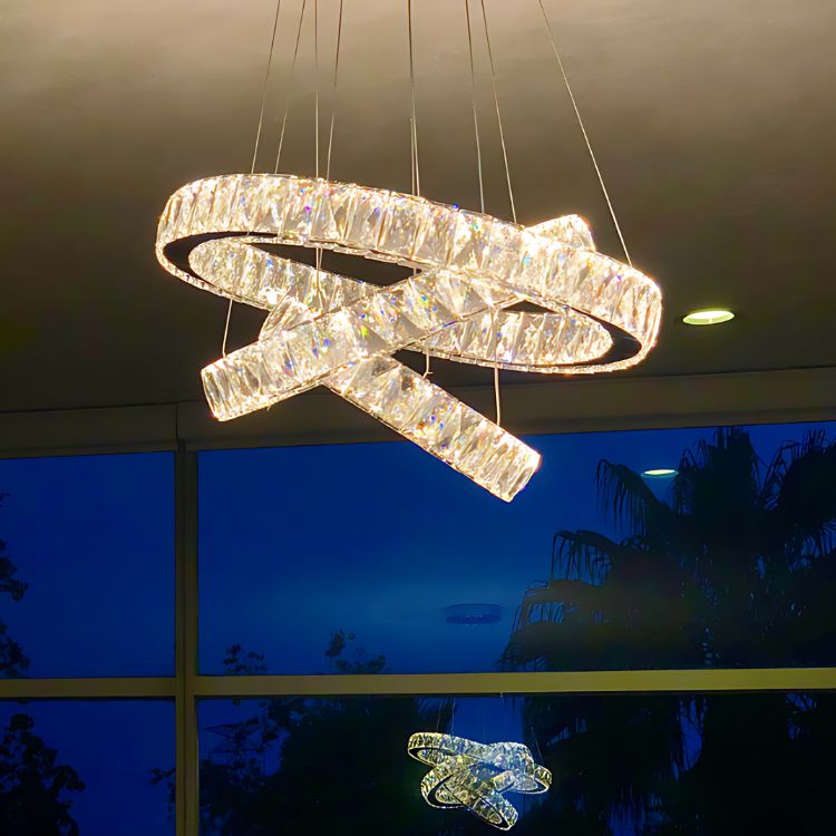 Candiles modernos de aros de cristal - candiles modernos