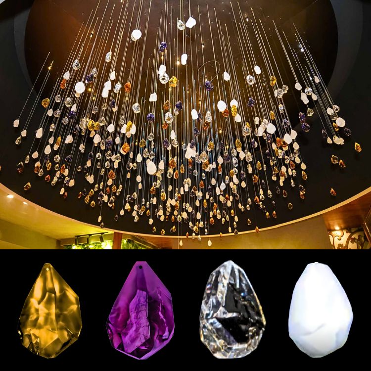 lampara de asteroides de cristal - candiles modernos